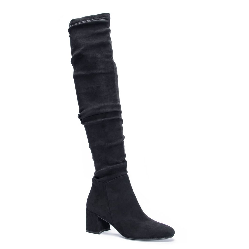 Over the Knee Suedette Heel Boot